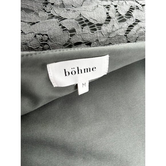 Böhme Women’s Romantic Boho Feminine Lace Fit-and-Flare Dress Sage Green Med - Picture 5 of 9